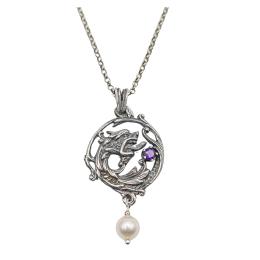 152 - COLGANTE DE ESTILO MODERNISTA CON AMATISTA