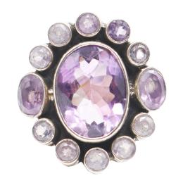107 - ANILLO ROSETÓN CON AMATISTAS