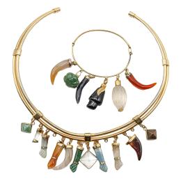 213 - GARGANTILLA Y PULSERA CON COLGANTES