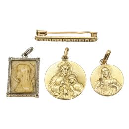 357 - TRES MEDALLAS DEVOCIONALES DE MEDIADOS S.XX