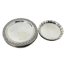 918  -  CONJUNTO DE PLATITOS DE PAN Y POSA COPAS EN PLATA