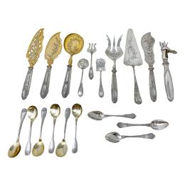 1185  -  CONJUNTO DE CUBIERTOS DE SERVIR DE FINALES DEL S.XIX