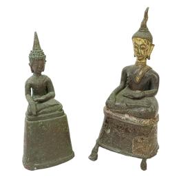 608 - DOS FIGURAS DE BUDA S.XVIII-XIX