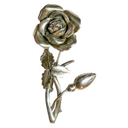 138 - BROCHE ROSA DE PLATA
