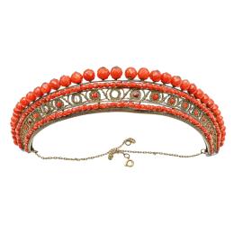 352 - TIARA CON CORAL DEL S.XIX