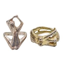 198 - DOS ANILLOS ERÓTICOS EN PLATA