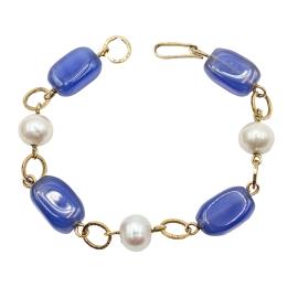 267 - PULSERA CON CALCEDONIAS DE LOS AÑOS 60