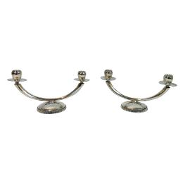 980  -  PAREJA DE CANDELABROS EN PLATA DE LOS AÑOS 60/70