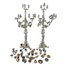 986  -  PAREJA DE GRANDES CANDELABROS FRANCESES DE FINALES S. XIX 