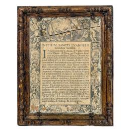 1100  -  MARCO BARROCO DE TALLA CON ESTAMPA SIGLO XVII