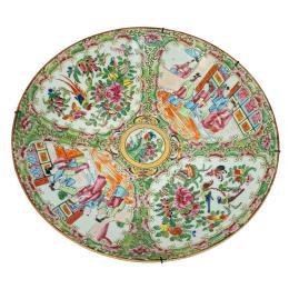 614 - PLATO EN PORCELANA DE CANTÓN S.XIX
