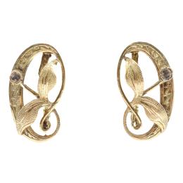 230 - PENDIENTES MODERNISTAS CON DIAMANTES, DE FLES. DEL S.XIX