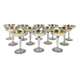 863  -  12 COPAS DE PLATA DE MEDIADOS DEL SIGLO XX