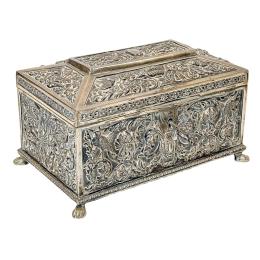 880  -  CAJA JOYERO DE PLATA DE MEDIADOS DEL SIGLO XX