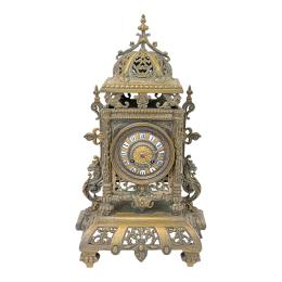 1031 - RELOJ FRANCÉS DE CHIMENEA DE FLES. DEL S.XIX