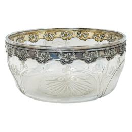 27 - CENTRO EN CRISTAL Y PLATA CIRCA 1900