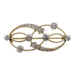 92  -  BROCHE CON DIAMANTES DE PPS. DEL S.XX