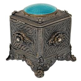 1053 - CAJA JOYERO CON ESMALTE DE MEDIADOS S.XX