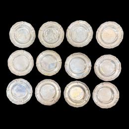 129 - 12 DE PLATITOS DE PAN EN PLATA DE MEDIADOS DE SIGLO XX