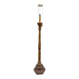 224 - LÁMPARA DE PIE CON COLUMNA DEL SIGLO XVI 