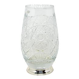 46  -  JARRÓN DE CRISTAL Y PLATA DEL ÚLTIMO TERCIO DE S. XX