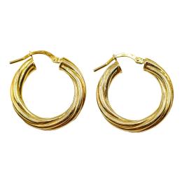 76  -  PENDIENTES ARGOLLAS DE PLATA SOBREDORADA 