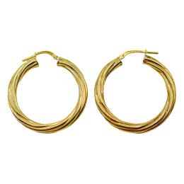77  -  PENDIENTES ARGOLLAS DE PLATA SOBREDORADA 