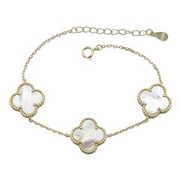 227 - PULSERA CON TREBOLES DE NÁCAR