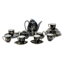 514 - JUEGO DE CAFÉ Y POSTRE EN PORCELANA DE LOS AÑSO 30