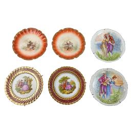602 - SEIS DE PLATOS DECORATIVOS SIGLO XX