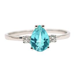 11  -  ANILLO CON CUARZO PARAIBA Y BRILLANTES