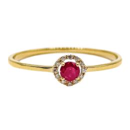 37  -  ANILLO ROSETÓN DE BRILLANTES Y RUBÍ