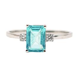 25  -  ANILLO CUARZO PARAIBA Y BRILLANTES
