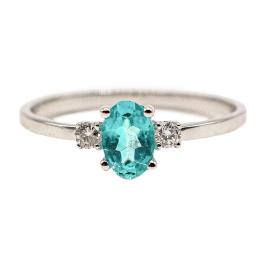 13  -  ANILLO CON CUARZO PARAIBA Y BRILLANTES
