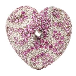 24  -  ANILLO CORAZÓN CON BRILLANTES Y RUBÍES