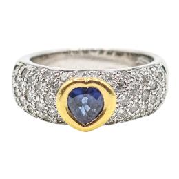 23  -  ANILLO CON ZAFIRO Y BRILLANTES