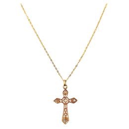 61  -  CRUZ COLGANTE CON CADENA DE MEDIADOS S.XX