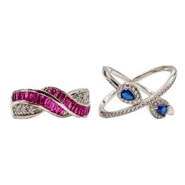 65  -  DOS ANILLOS CON CIRCONITAS