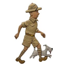 233  -  SILUETA  DE TINTIN Y MILU DE MEDIADOS DE SIGLO XX 
