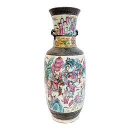 450 - JARRÓN CHINO EN PORCELANA DE CANTÓN DE FINALES DEL S.XIX