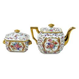 484 - PEQUEÑA CAFETERA Y AZUCARERO LIMOGES SEGUNDO TERCIO S.XX