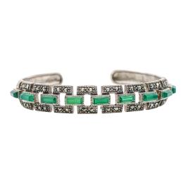 213 - PULSERA ESCLAVA  CON MARQUESITAS Y CRISOPRASAS