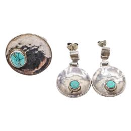 145 - CONJUNTO DE PLATA CON TURQUENITA