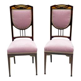 359  -  PAREJA DE SILLAS MODERNISTAS CIRCA 1900