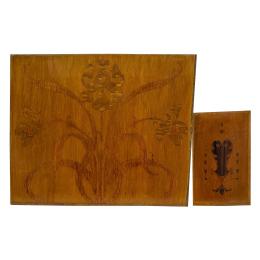 1057  -  DOS PLAFONES DE MARQUETERÍA CIRCA 1900