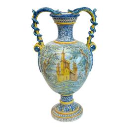 505 - JARRÓN DE CERÁMICA TALAVERA DE MEDIADOS DE SIGLO XX