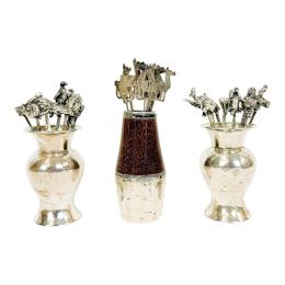 773  -  DOS PORTAPINCHOS DE PLATA DEL ÚLTIMO TERCIO S. XX  