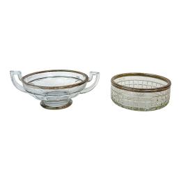 33 - DOS CENTROS DE MESA EN CRISTAL DEL PRIMER TERCIO DEL S.XX