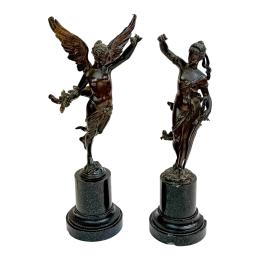 1020 - PAREJA DE FIGURAS ALEGÓRICAS DEL SIGLO XIX