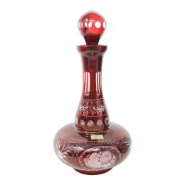 10 - BOTELLA DE CRISTAL DE BOHEMIA DE MEDIADOS DE SIGLO XX